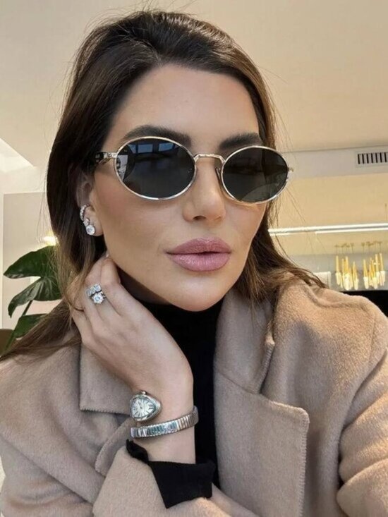Prada PR65ZS ZVN70L Oval Sunglasses – Pale Gold\\Dark Green main image 6